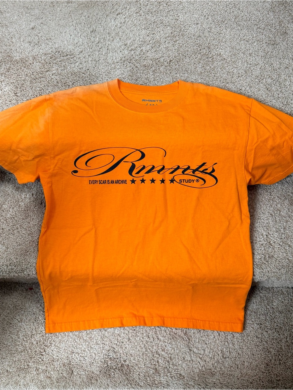 Bright Orange Script Logo Short Sleeve Tee